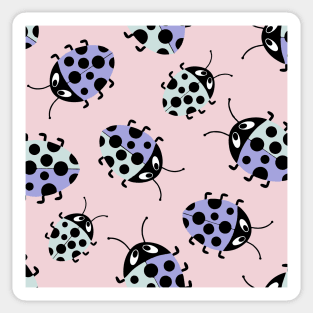 Pastel Ladybugs in pink and mauve Sticker